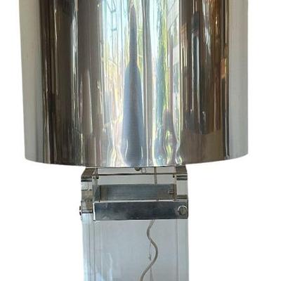 Mid Century Italian Lucite and Metal Accent Lamp