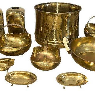 Collection Italian Brass Vases, Bowls & Pots
