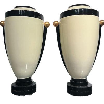 Large Art Deco Style Vases, Pair