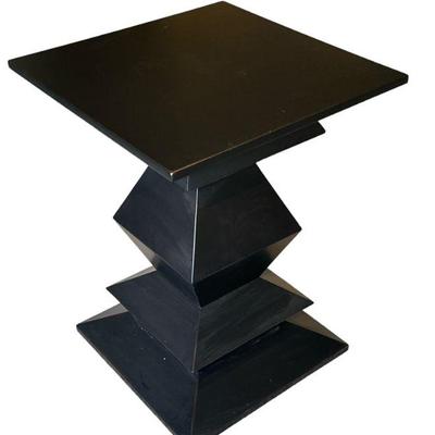 Black Geometric Ebonized Pedestal