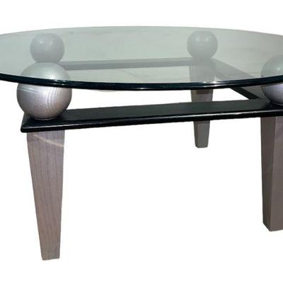 Post Modern Wood Base Coffee Table