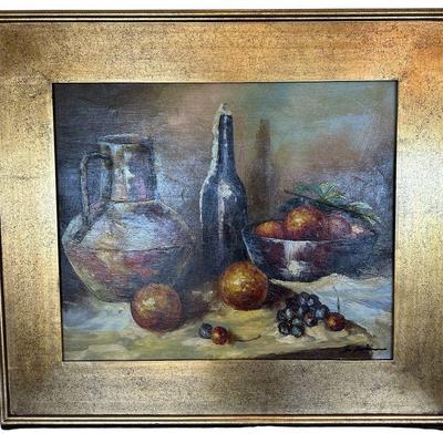Mid Century Oil on Canvas Still Life
