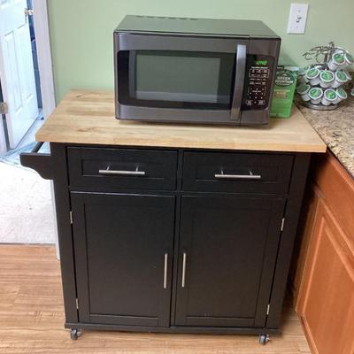 Island Cart with Microwave