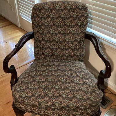 Set of 2 Tapestry Arm Chairs