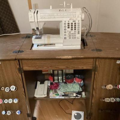 Elna Sewing Machine with Cabinet