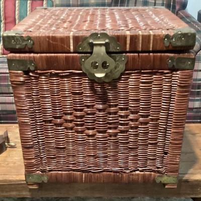 Square Wicker Trunk Set of 2