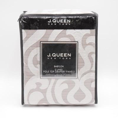 J. Queen New York Babylon Lined Pole Top Drapery Panels Pair- New