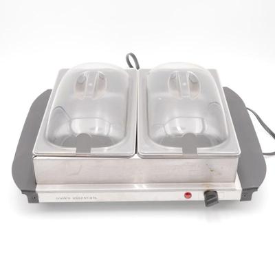 Cook’s Essentials 2-Tray 2.5 QT Non-stick Buffet Server Warmer