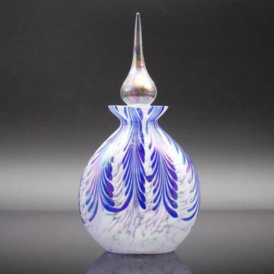 Royal Limited Crystal Blue Glass Perfume Bottle with Stopper