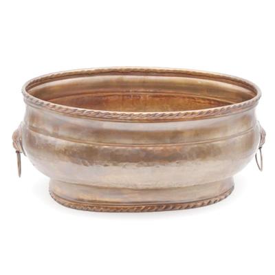 Large Hammered Metal Planter