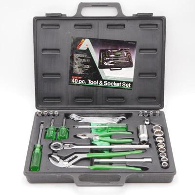 Alltrade 40-Piece Tool and Socket Set with Hard Plastic Case