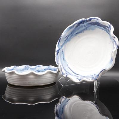 Blue & White Ceramic Serving Dishes (Set of 2)