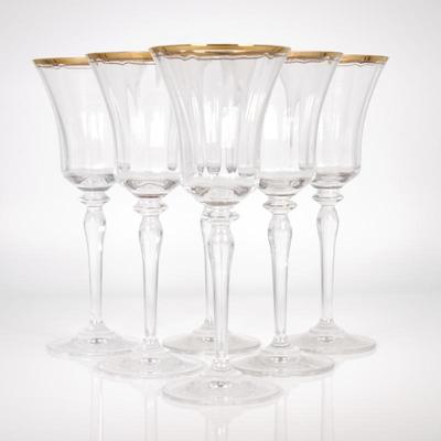 Mikasa Jamestown Gold Trim Water Goblets (Set of 6)