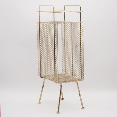 Richard Galef Mid-Century Modern Atomic Metal Mesh Telephone/Magazine Stand
