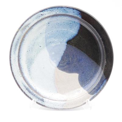 Hues of Blue Glazed Pottery Plate