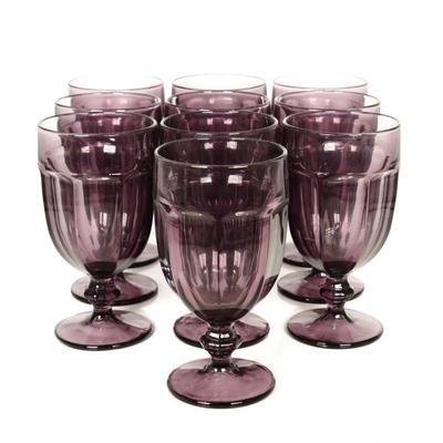 Libbey Glass Gibraltar Amethyst Purple Iced Tea Goblets (Set of 10)