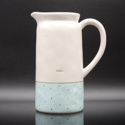 Rae Dunn by Magenta Polka Dot Band 42oz Pour Pitcher
