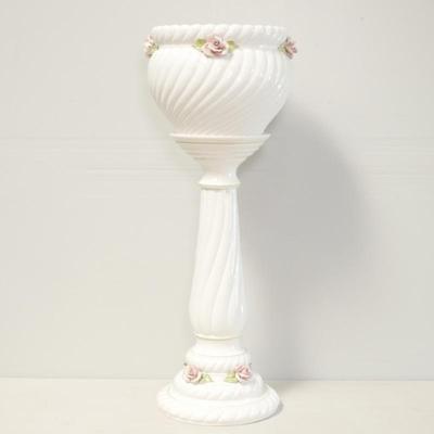 Italian Ceramic Pedestal Stand & Planter