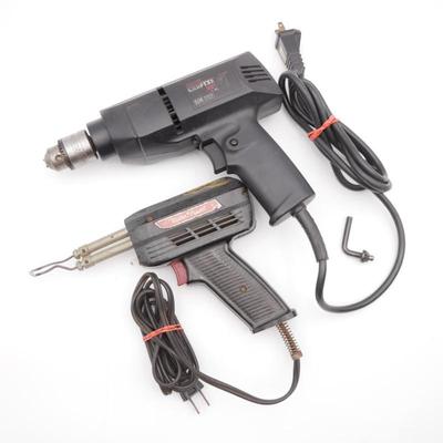 Lot of Craftsman 3/8” Corded Drill and Weller Expert Soldering Gun