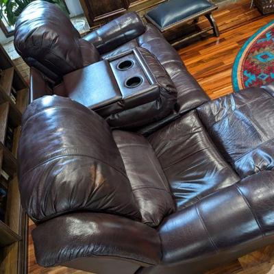 Top grain leather couch, electric
