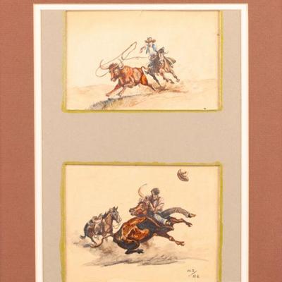 2 original western watercolors