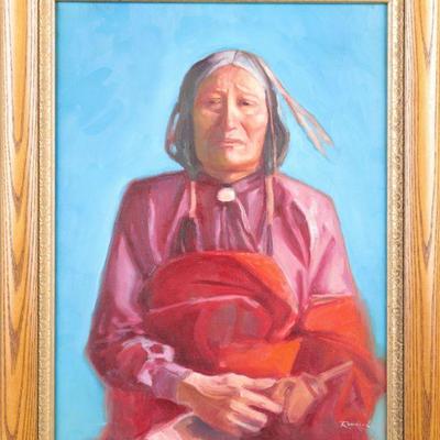 Native American oil painting