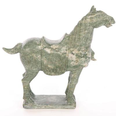 Large carved jade horse