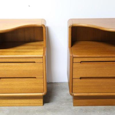 MCM Sun Cabinet co. pair mirrored nightstands