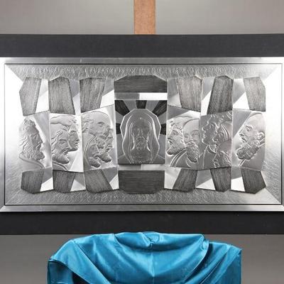Cubist aluminum last supper metal wall art