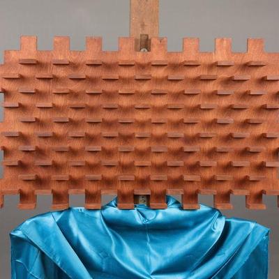 Teak MCM Geometric wall sculpture