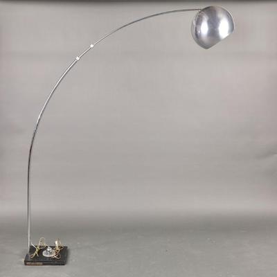 Large MCM chrome ball arc floor lamp