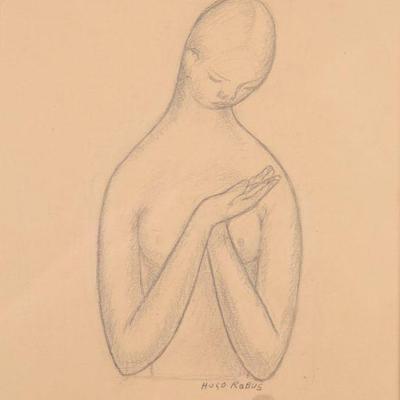 Hugo Robus original graphite drawing