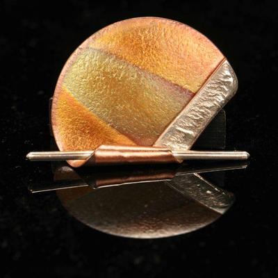 Modernist mixed metals brooch