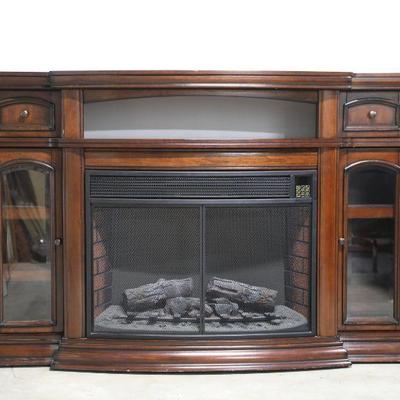Electric fireplace mantle/ entertainment cabinet