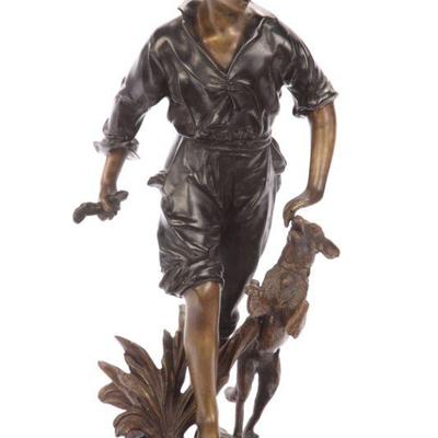 Auguste Moreau 24" bronze sculpture