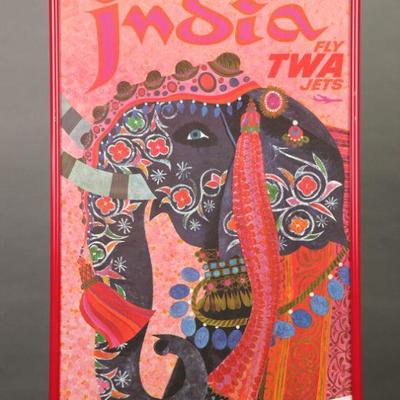 David Klein TWA India Poster