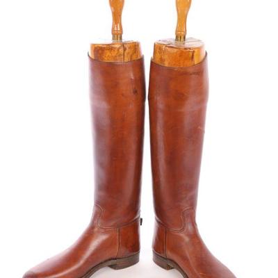 Antique English leather riding boots