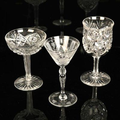 Antique cut crystal goblets