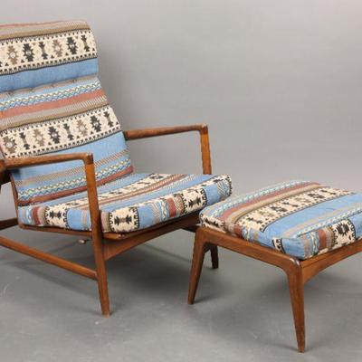 Ib Kofod-Larsen lounge chair & ottoman MCM