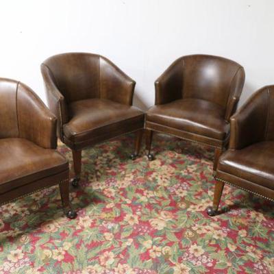 4 MCM Rolling club chairs