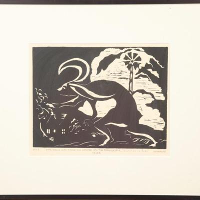 Hammond woodblock print