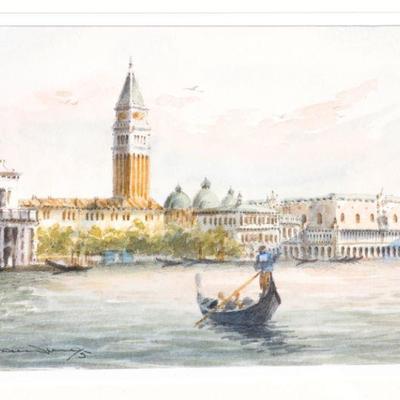 Venetian watercolor of Doges Palace
