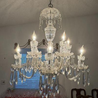 Vintage Waterford Crystal Chandelier - Purchaser must be prepared to remove and pack chandelier.