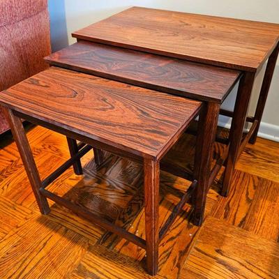 Danish Modern Set of 3 Nest Tables.