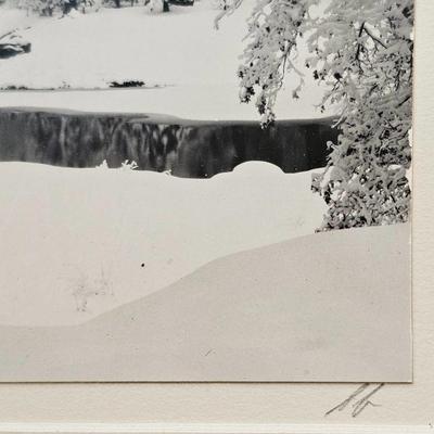 ANSEL ADAMS - "El Capitan, Winter" silver gelatin photo print. Initialed in pencil, lower right.