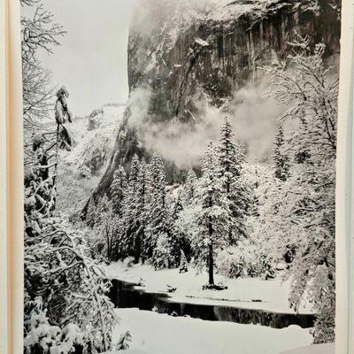 ANSEL ADAMS - "El Capitan, Winter" silver gelatin photo print. Initialed in pencil, lower right.