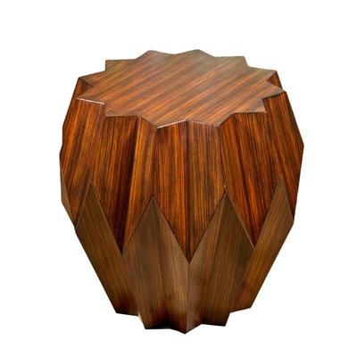 Origami Side Table by Global Views | Star shaped drum form side table of nicely figured wood. - h. 24 x dia. 24 in


