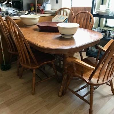 oak dining table with 5 chairs $289
60 X 41 X 31