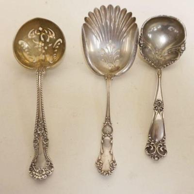 1144	STERLING SILVER, 3 ANTIQUE SERVING PIECES, 2.2 TOZ
