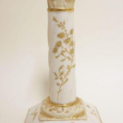 1013	ROYAL WORCESTER CANDLESTICK W/GILT DECORATED CORINTHIAN COLUMN, APPROXIMATELY 8 IN HIGH
